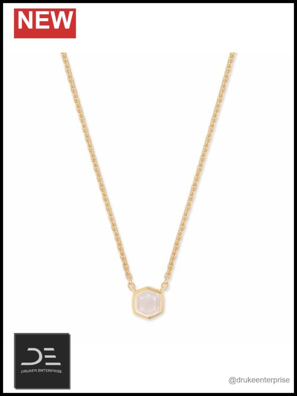 18K Gold Vermeil Rainbow Moonstone Pendant Necklace, 15 Inch Chain
